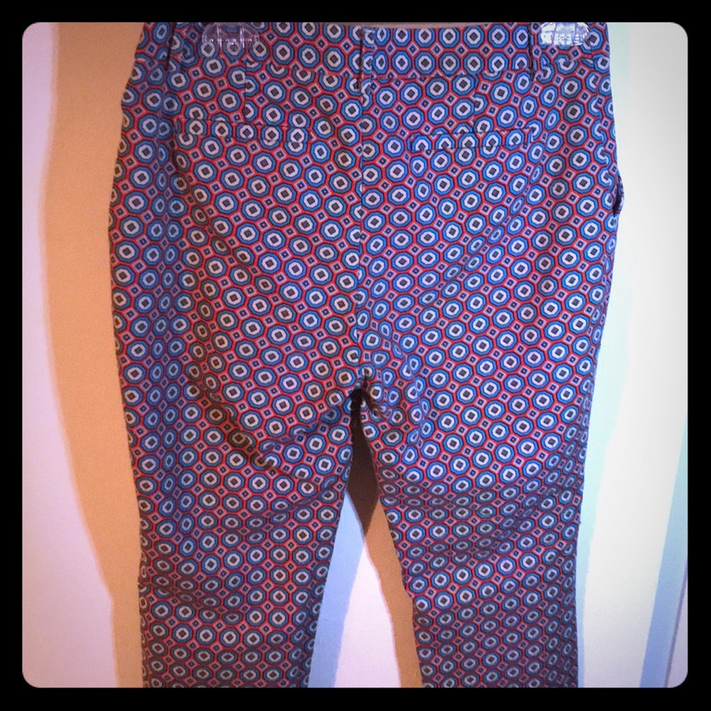 Print ankle-cropped pants